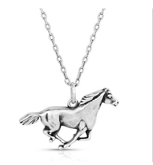 Running Horse Pendant Necklace (NC5659)