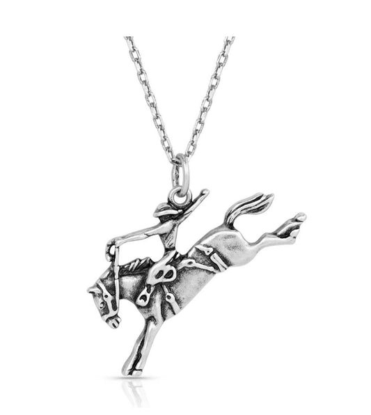 Saddle Bronc Rider Pendant Necklace (nc5658)