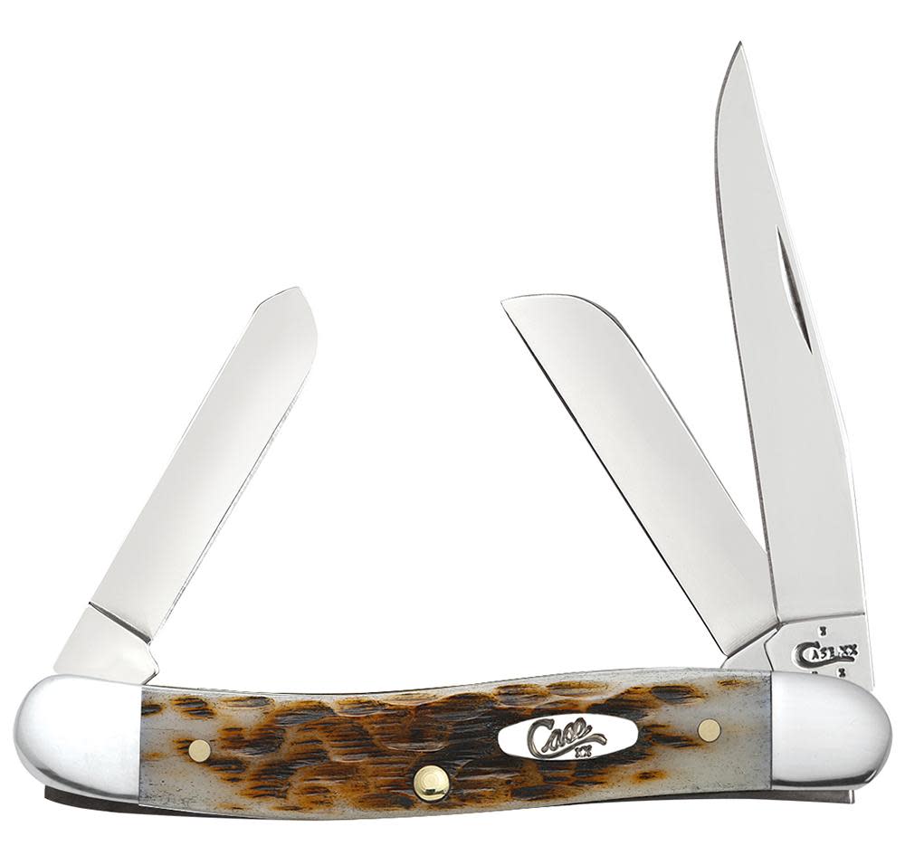Case Peach Seed Jig Amber Bone Medium Stockman (00042)