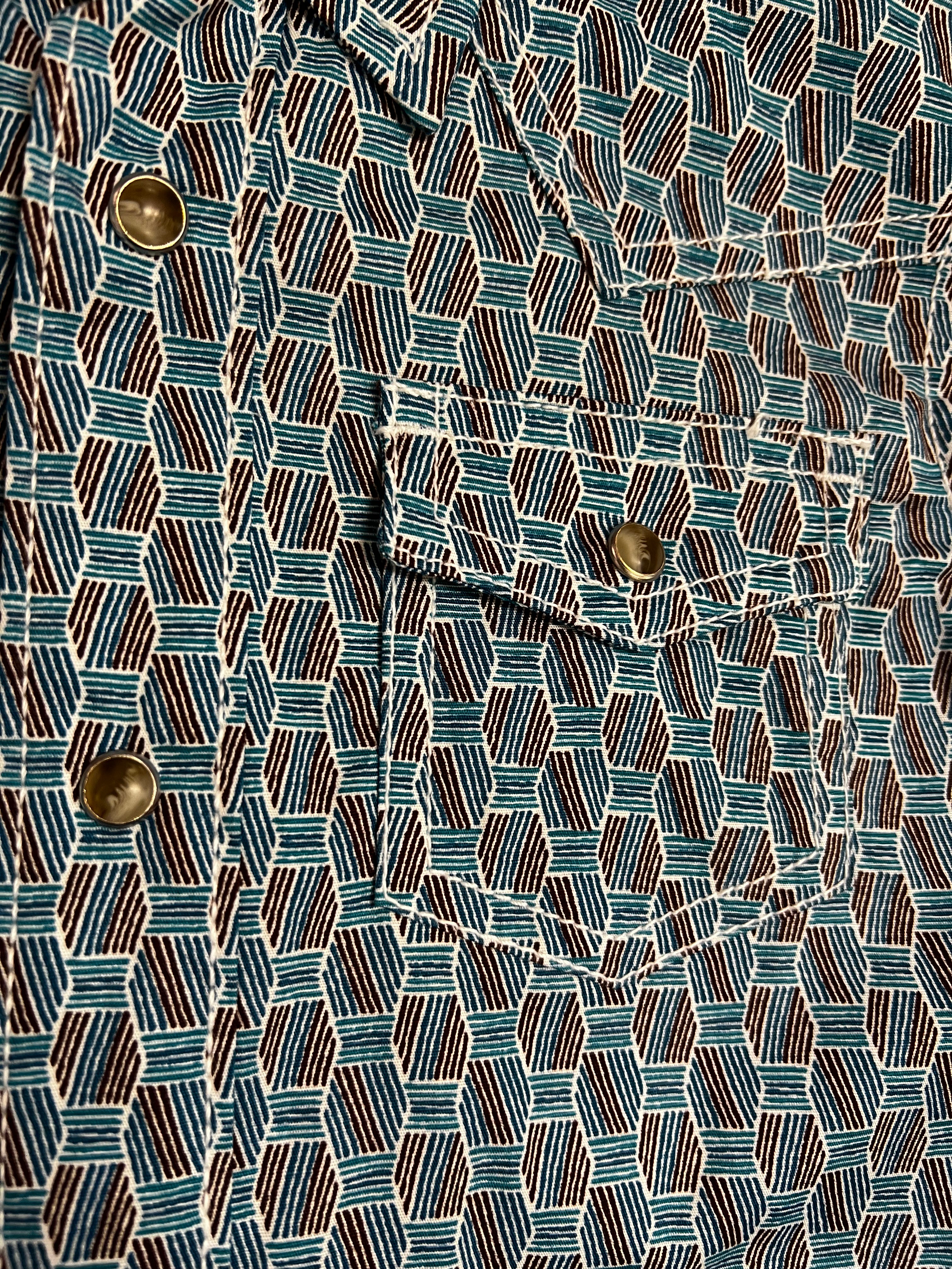 Wrangler Boys 20X Blue Patterned Shirt (112330508)