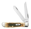Case Peach Seed Jig Amber Bone Mini Trapper (00013)