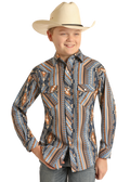 Rock & Roll Boys Blue Aztec Shirt
