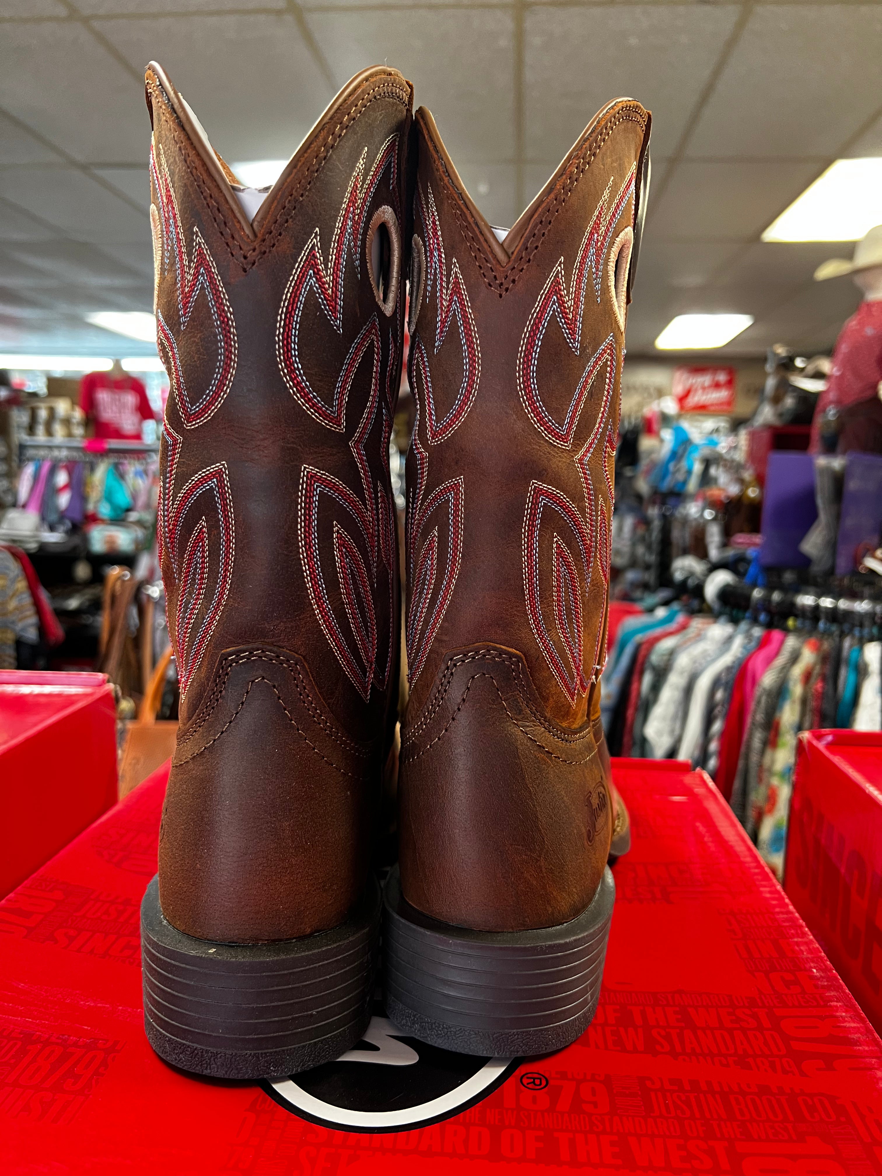 Justin Bowline Pecan Brown Water Buffalo (SE7523) – Frost Ranch Wear Justin Bowline Pecan Brown Water Buffalo (SE7523) – Frost Ranch Wear