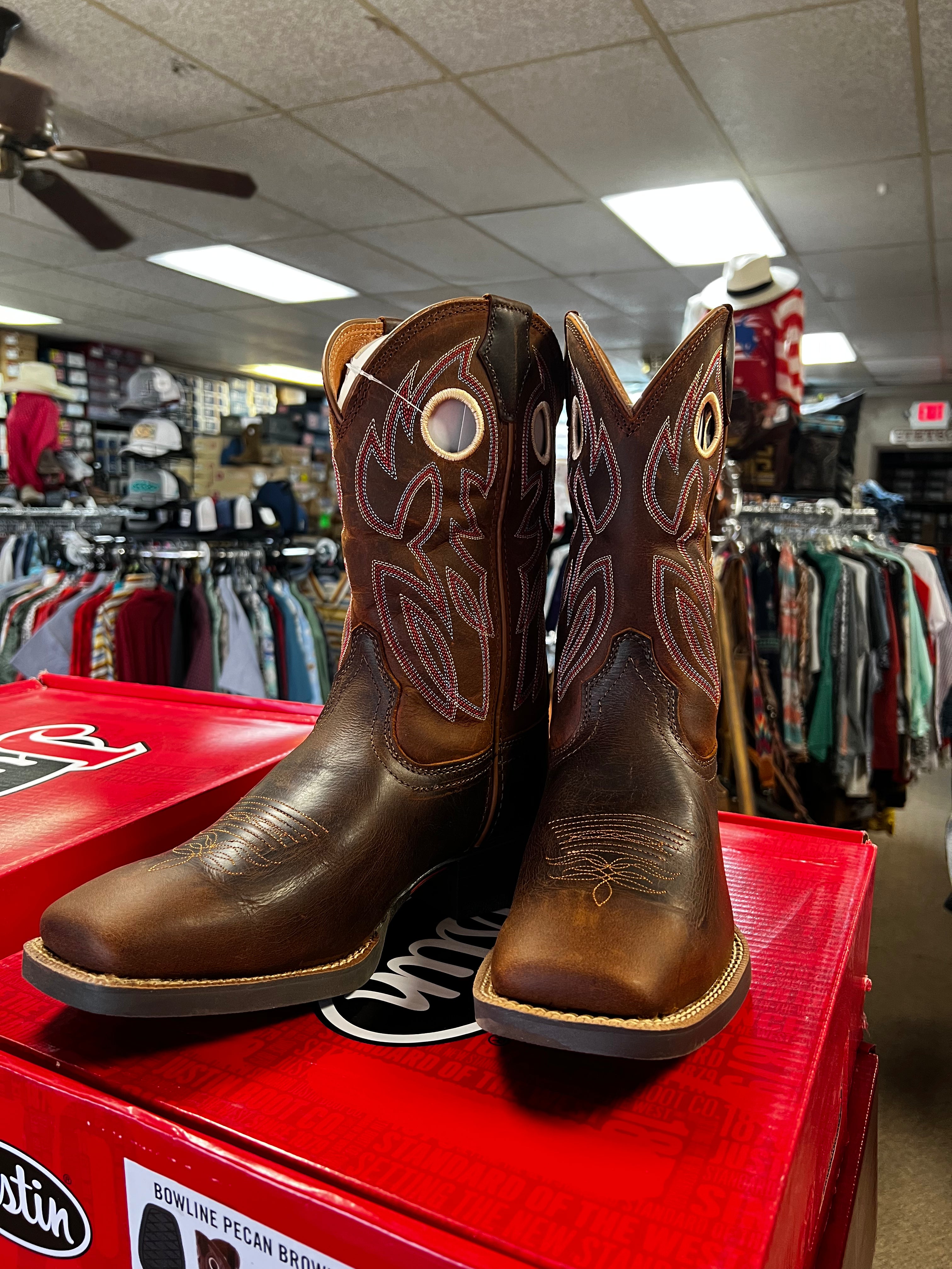 Justin Bowline Pecan Brown Water Buffalo (SE7523) – Frost Ranch Wear Justin Bowline Pecan Brown Water Buffalo (SE7523) – Frost Ranch Wear