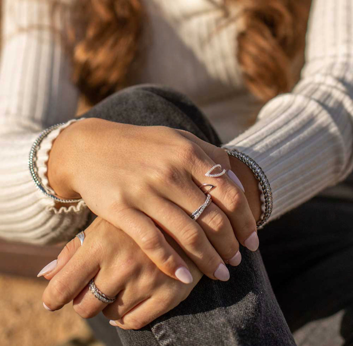 Radiant Reflections Crystal Open Ring (Rg5608)