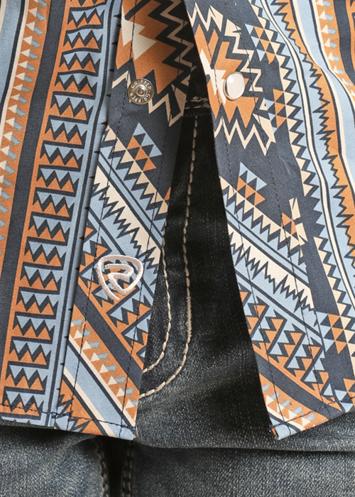 Rock & Roll Boys Blue Aztec Shirt