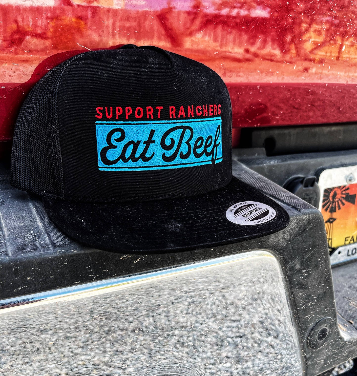 Support ranchers eat beef hat black
