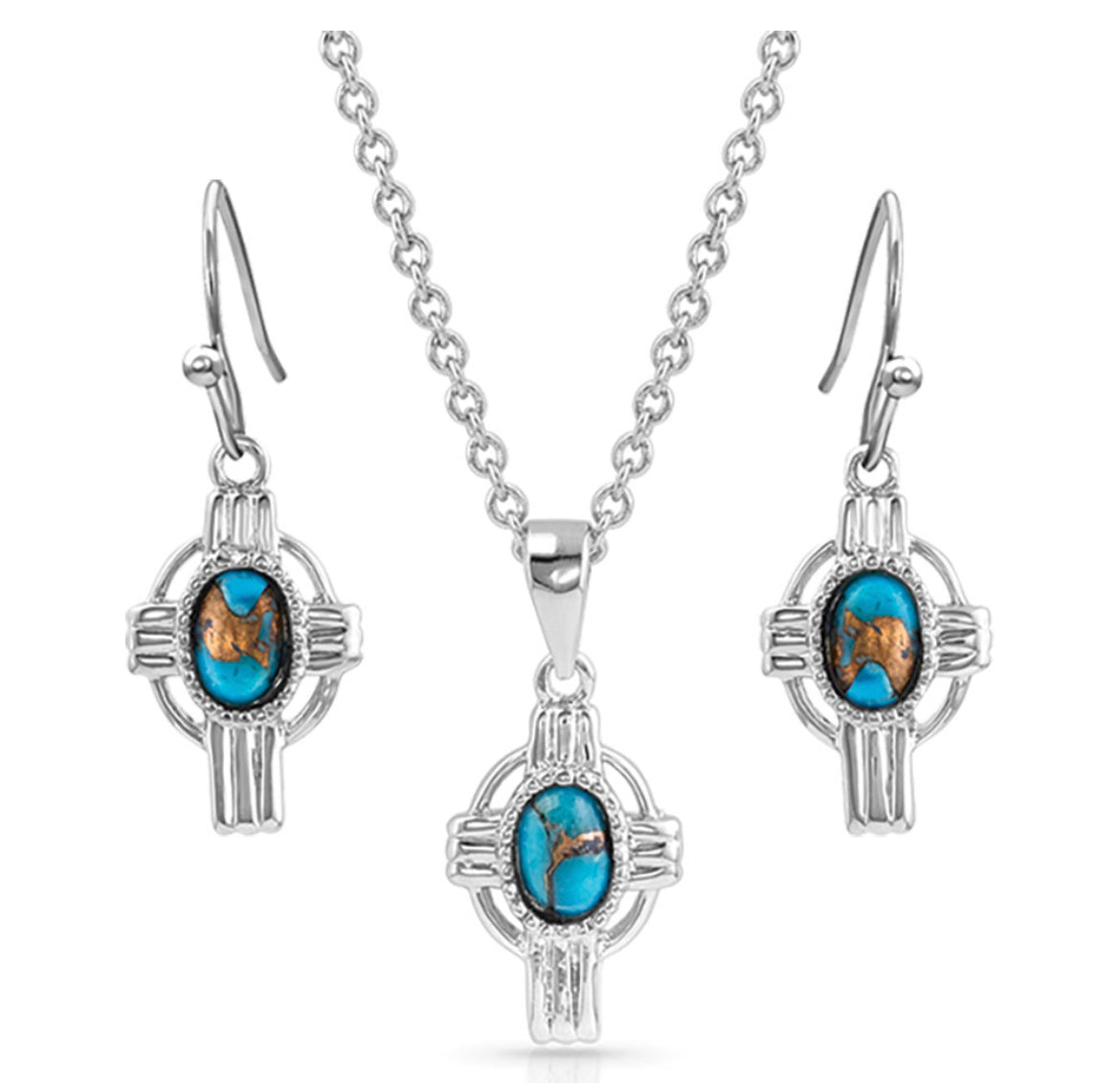 Easter Cross Turquoise Jewelry Set