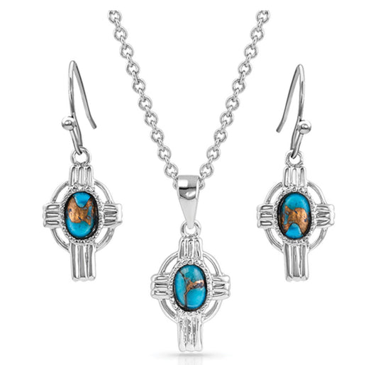 Easter Cross Turquoise Jewelry Set