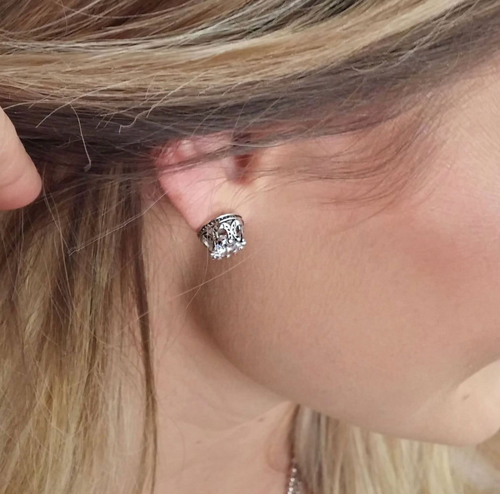 Montana Silversmiths Horseshoe Bezel Stud Earring