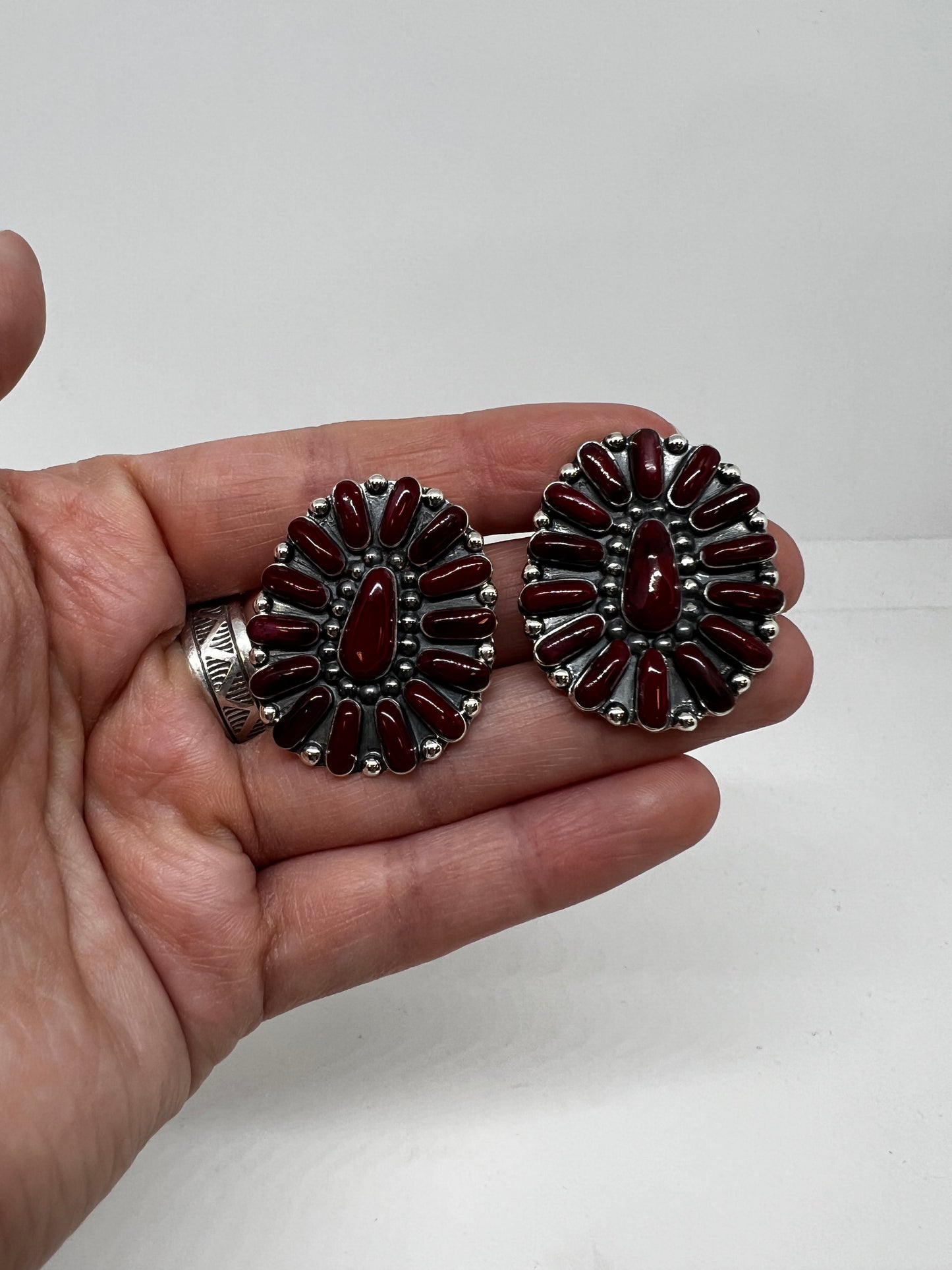 Red Jasper Cluster Earrings