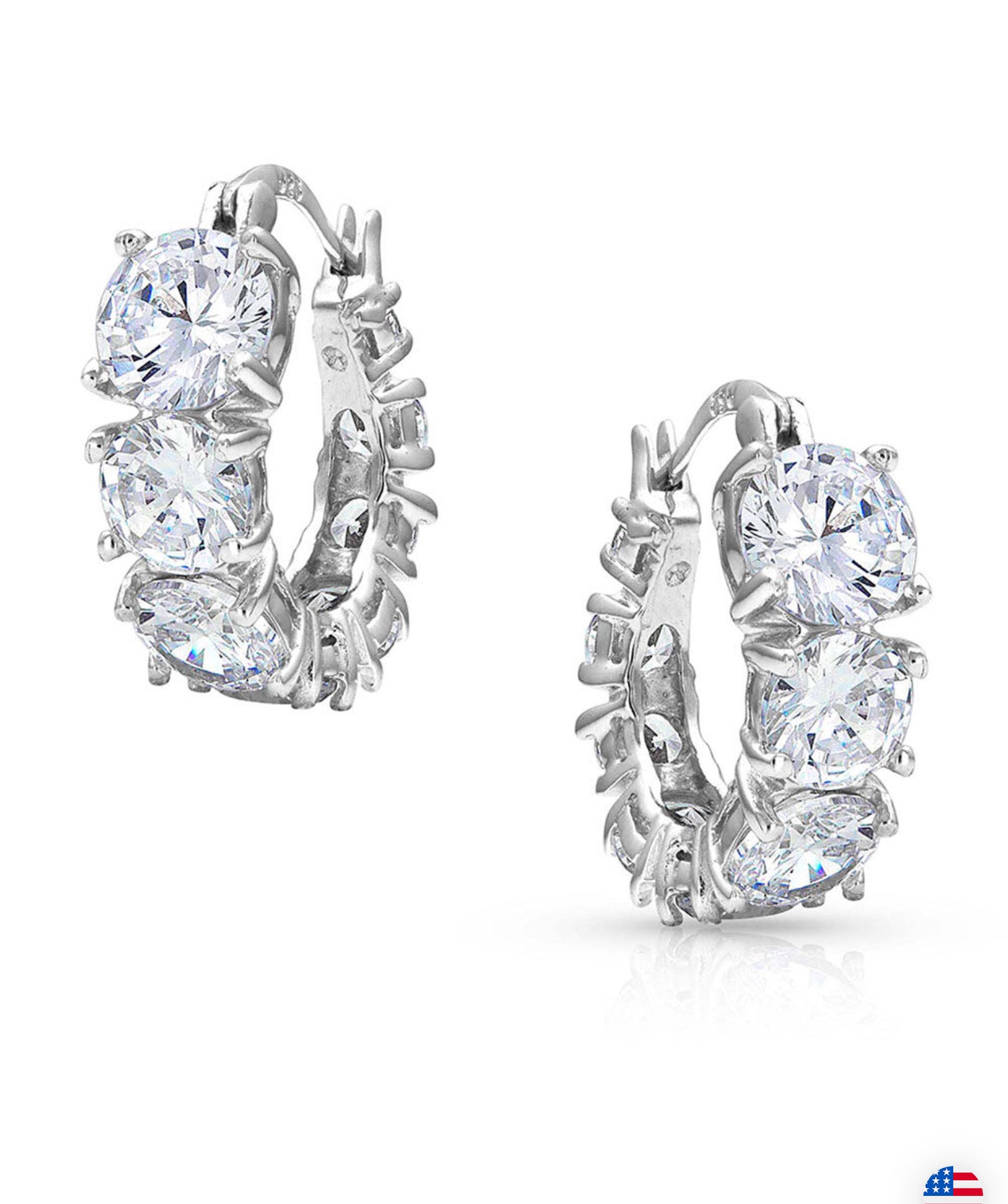 Montana Silversmiths Sliding Brilliance Hoop Earrings