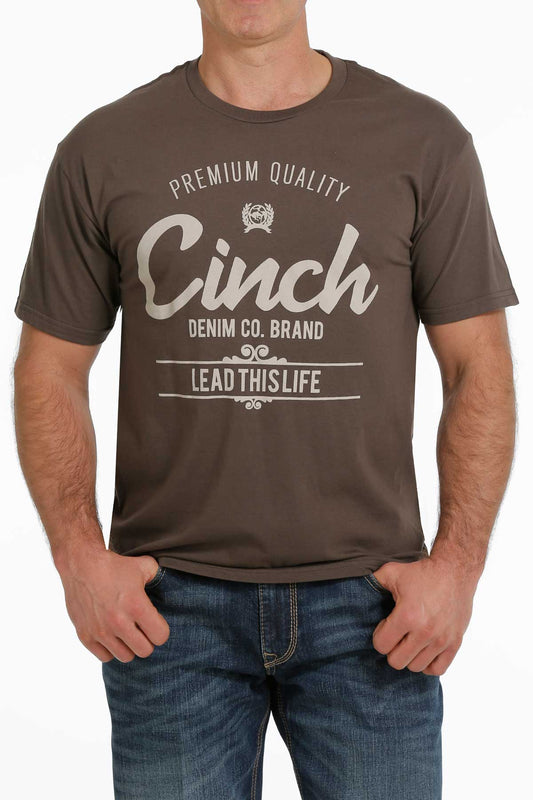 Men’s Cinch Brown logo Tee