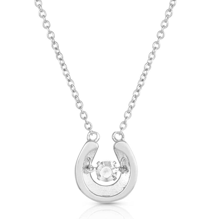 Lucky Dancing Crystal Horseshoe Necklace (nc5463)