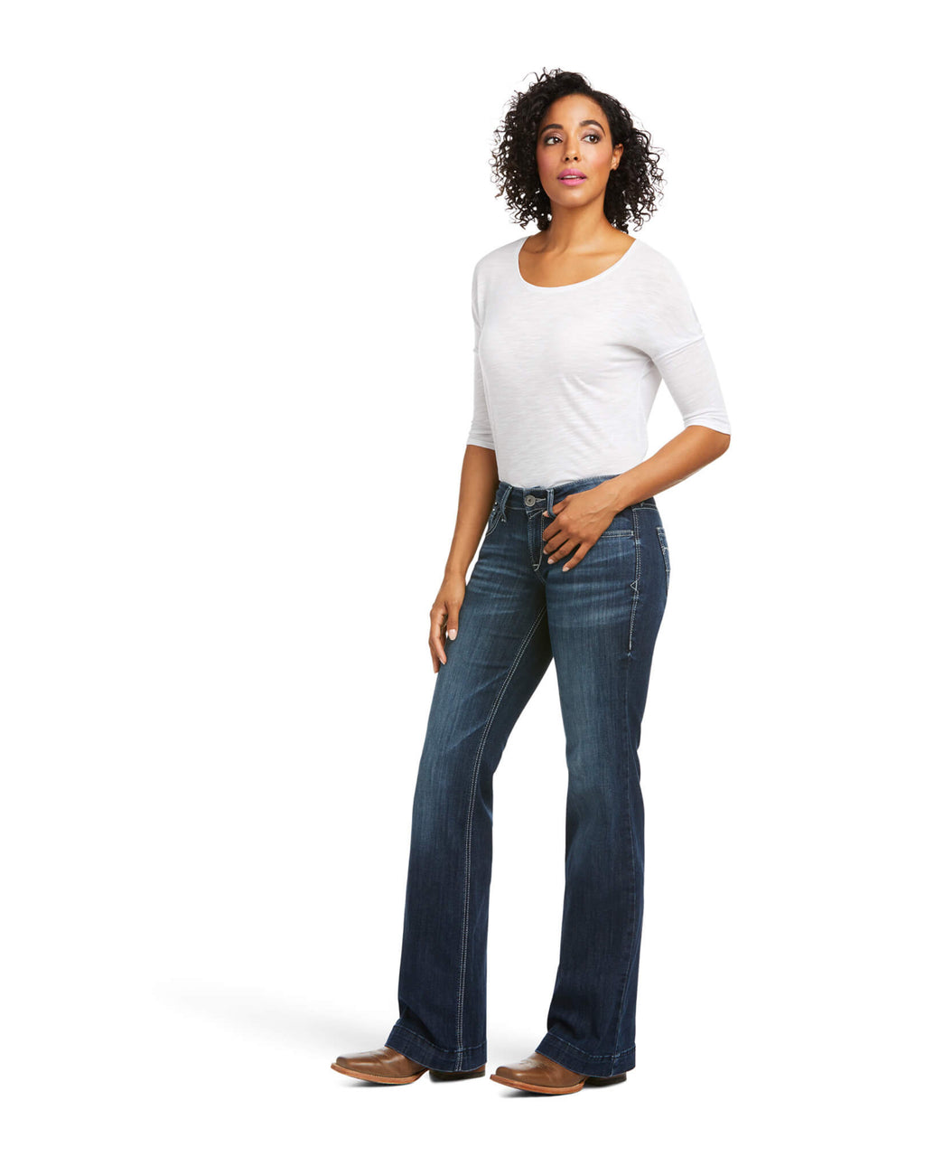 Ariat Trouser Mid Rise Melanie Wide Leg Jean (7690)