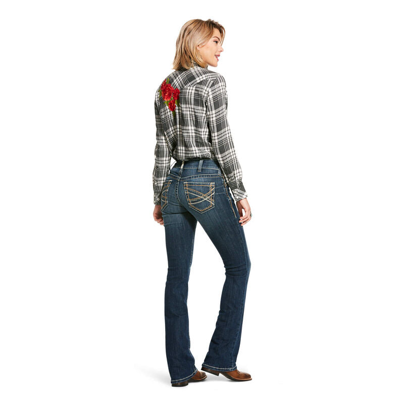 R.E.A.L. Mid Rise Stretch Entwined Festival Boot Cut Jean (5286)