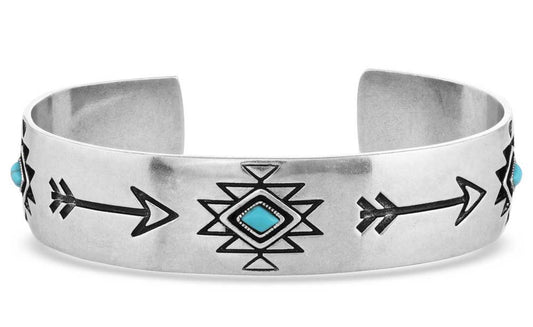 Montana Silversmiths Forward Turquoise Silver Cuff (BC5034)