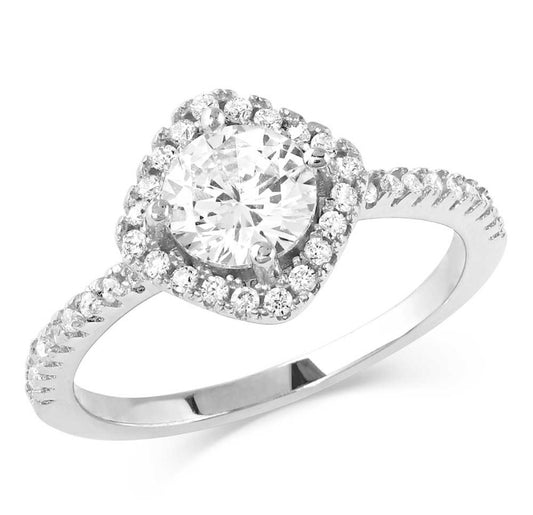 Squarely Perfect Haloed Ring