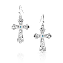 Load image into Gallery viewer, Montana Silversmiths Cathedral Silver Cross Earrings (er5125)
