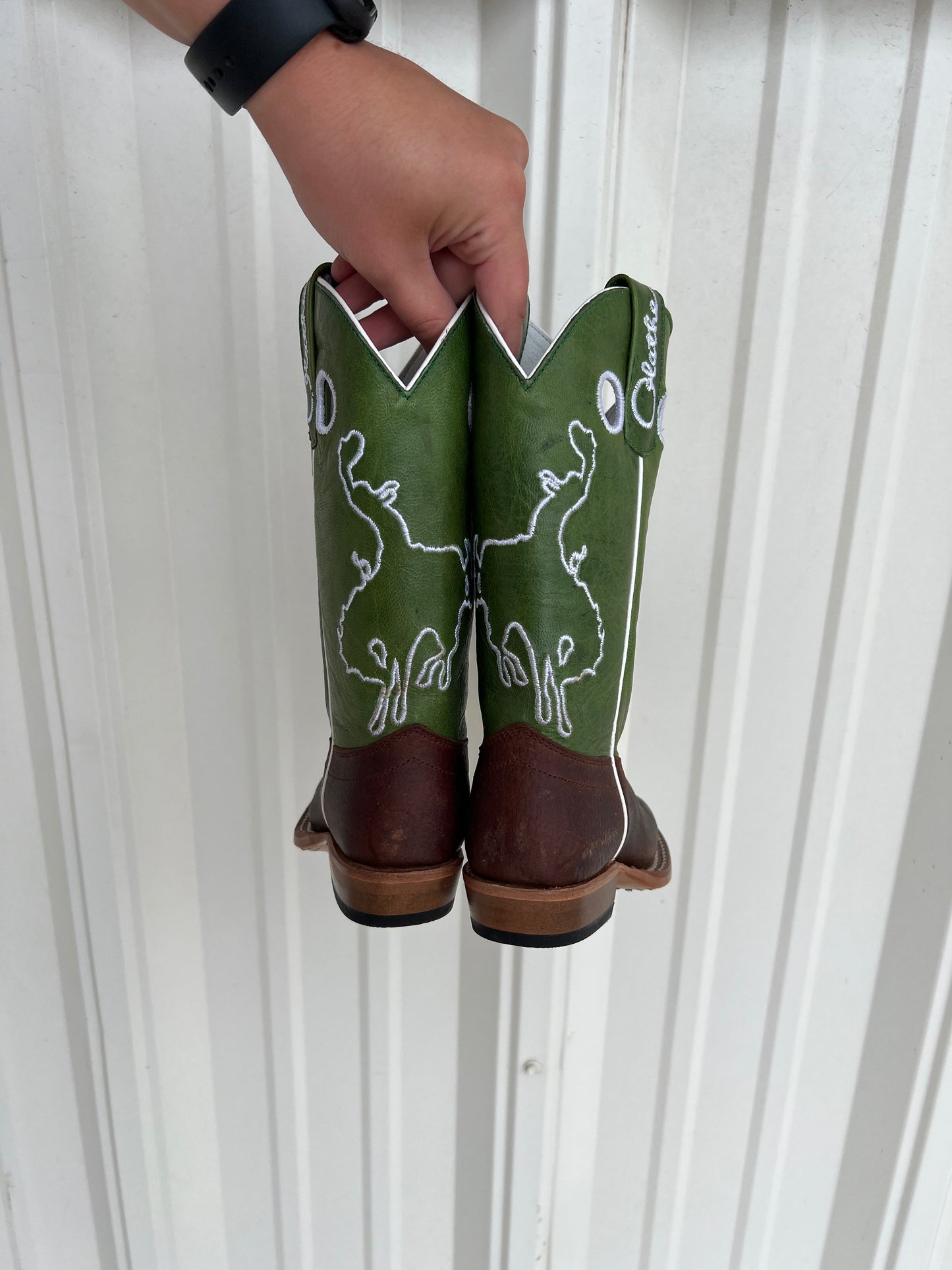 Olathe Kids Green Bronc Boots (OK35)