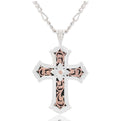 Montana Silversmiths Two Tone Antiqued Floral Cross Necklace