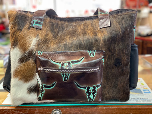 Cowhide Diaper Bag