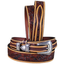 Load image into Gallery viewer, 3D Men&#39;s Belt D2213 Floral Tan Western Ranger Leather Belt
