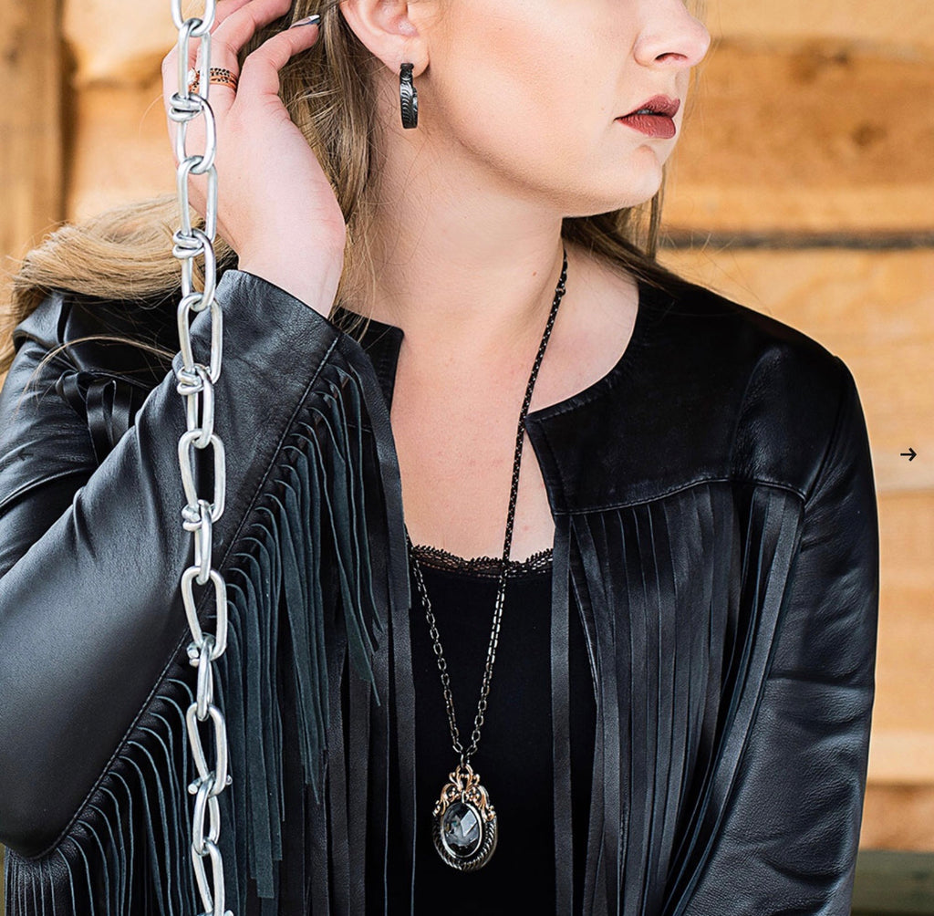 Midnight Filigree Hoop Earrings (ER4079BKN)