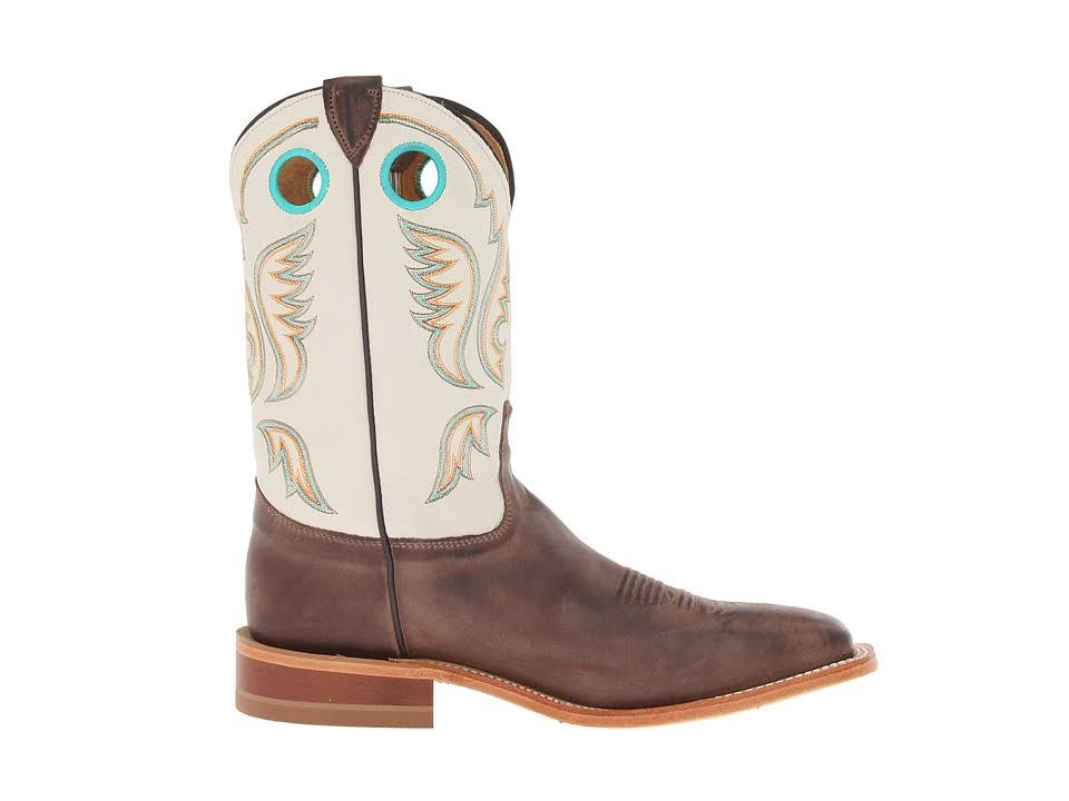 Justin Mens Bent Rail Western Boots Brown/White (BR313)