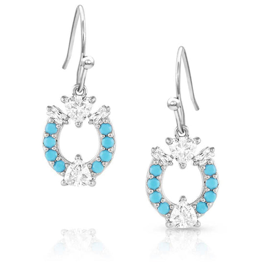 Luck Defined Crystal Turquoise Earrings   9er5511)