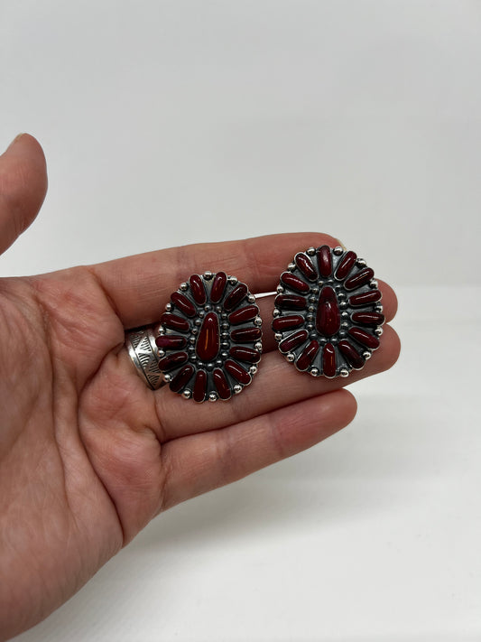 Red Jasper Cluster Earrings