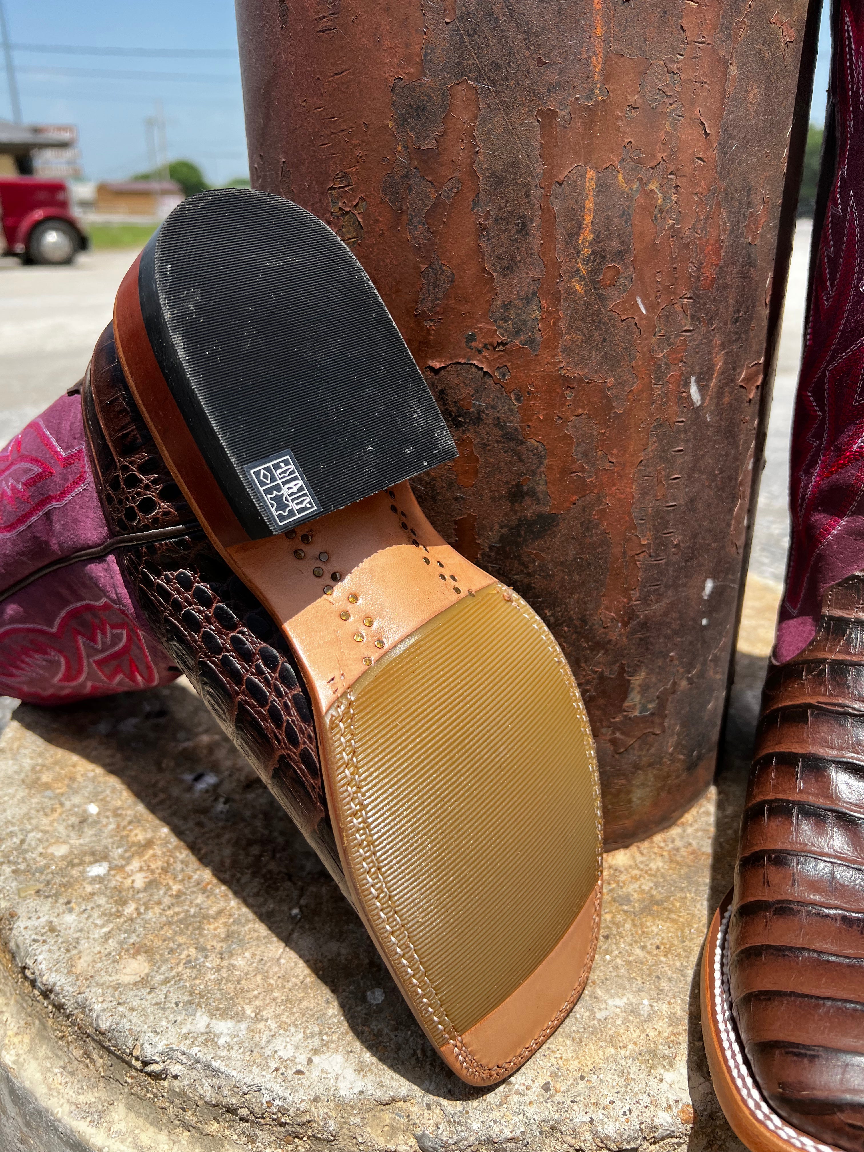 Macie Bean Chocolate Caiman Print Boots (M9172)