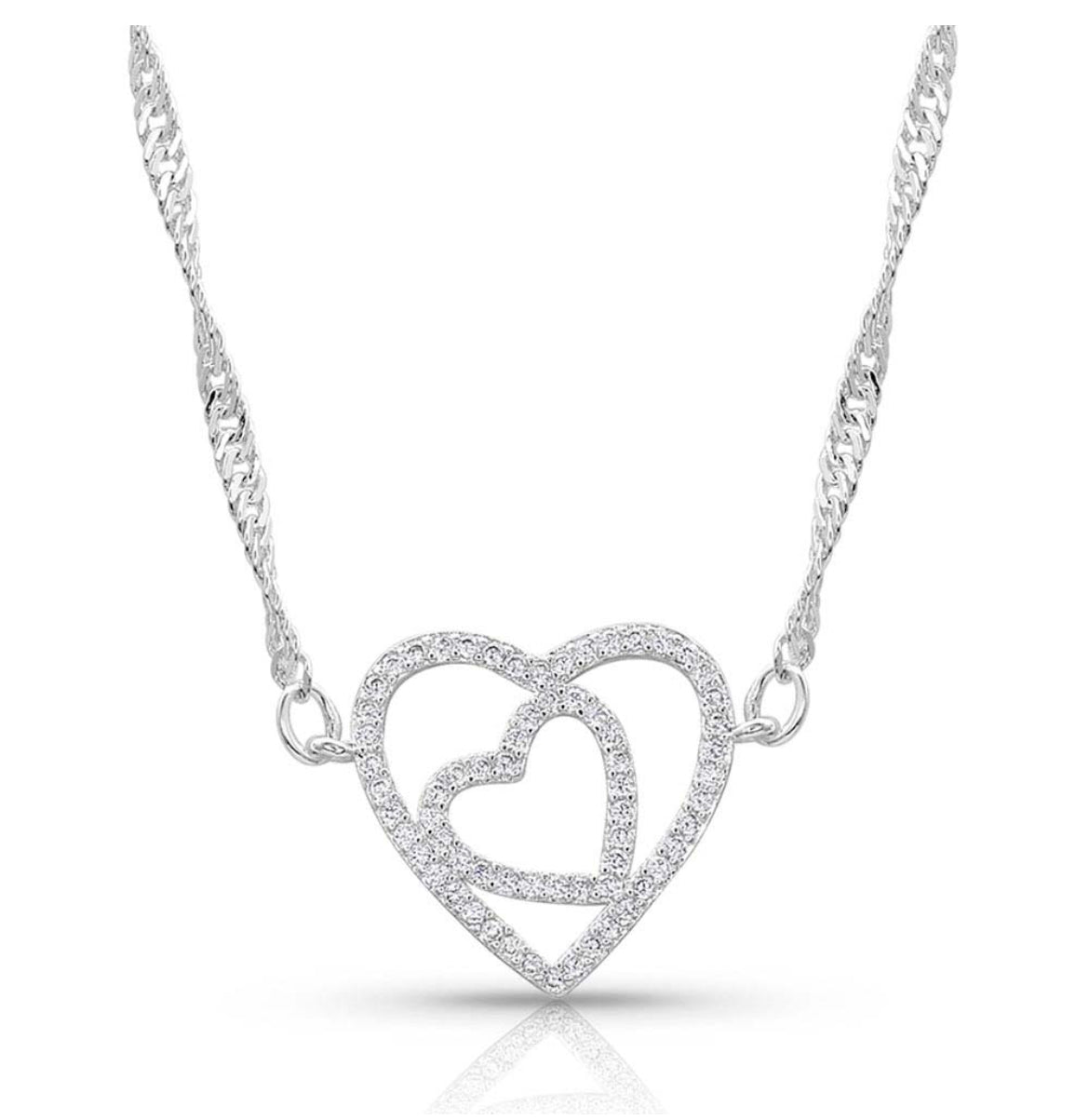 Double Open Heart Split Necklace