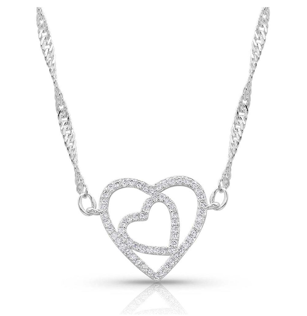 Double Open Heart Split Necklace