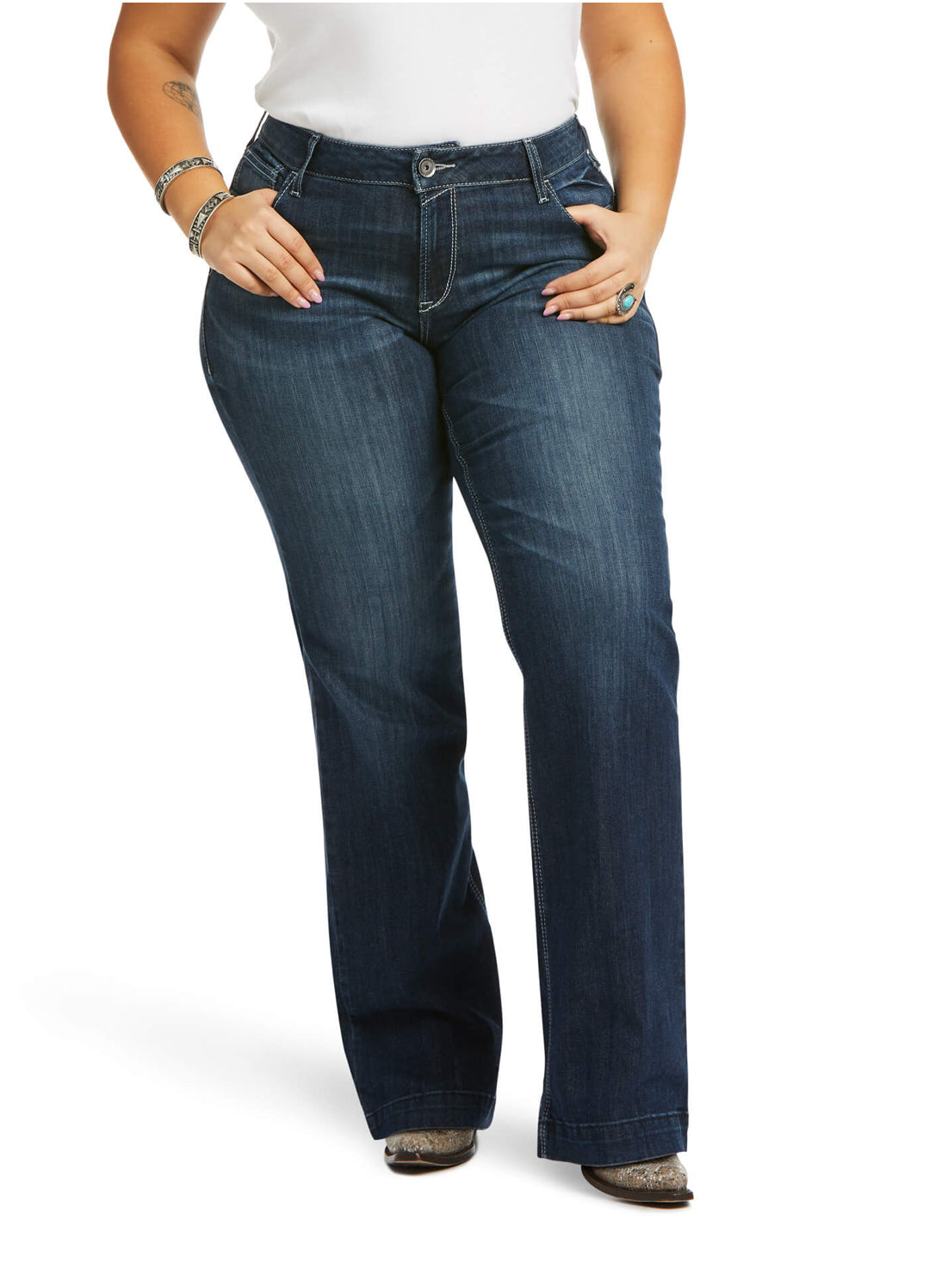 Ariat Trouser Mid Rise Melanie Wide Leg Jean (7690)