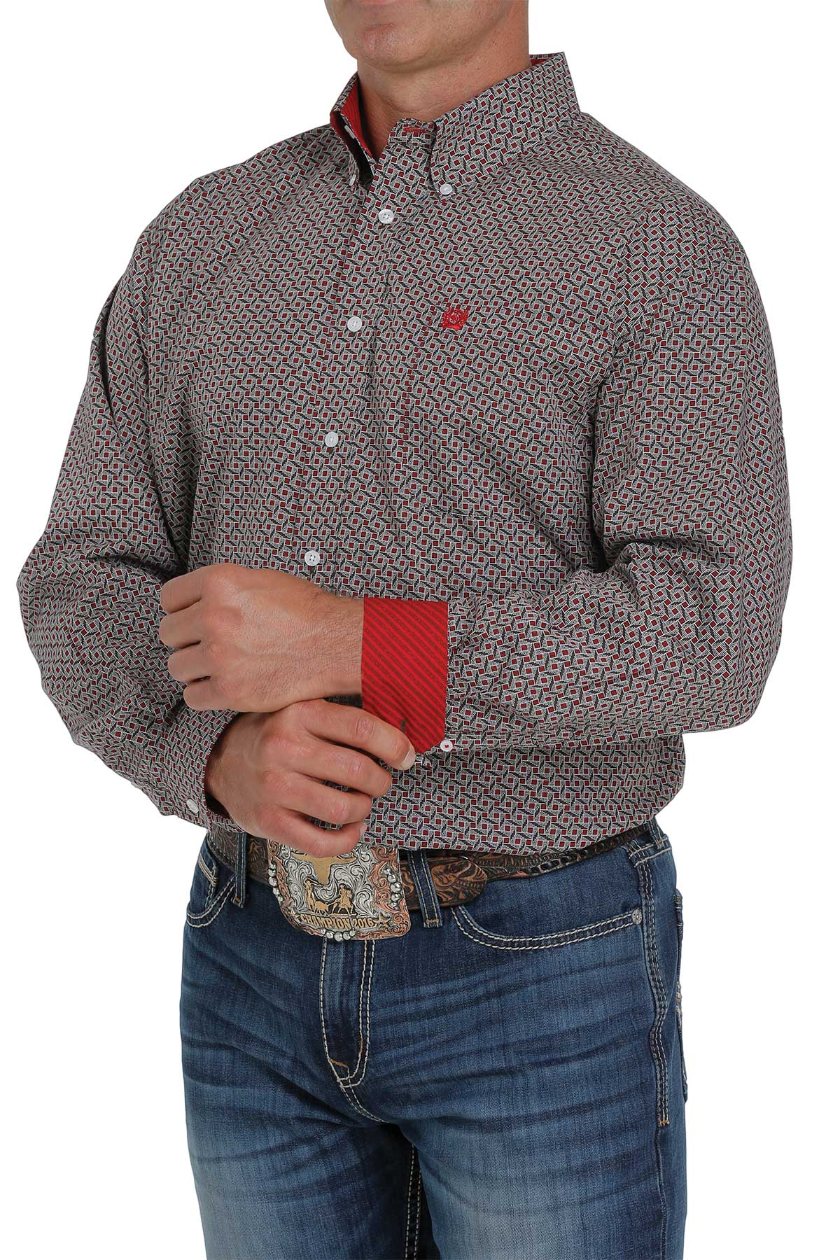 Cinch Men’s Red/ Brown Pattern Shirt