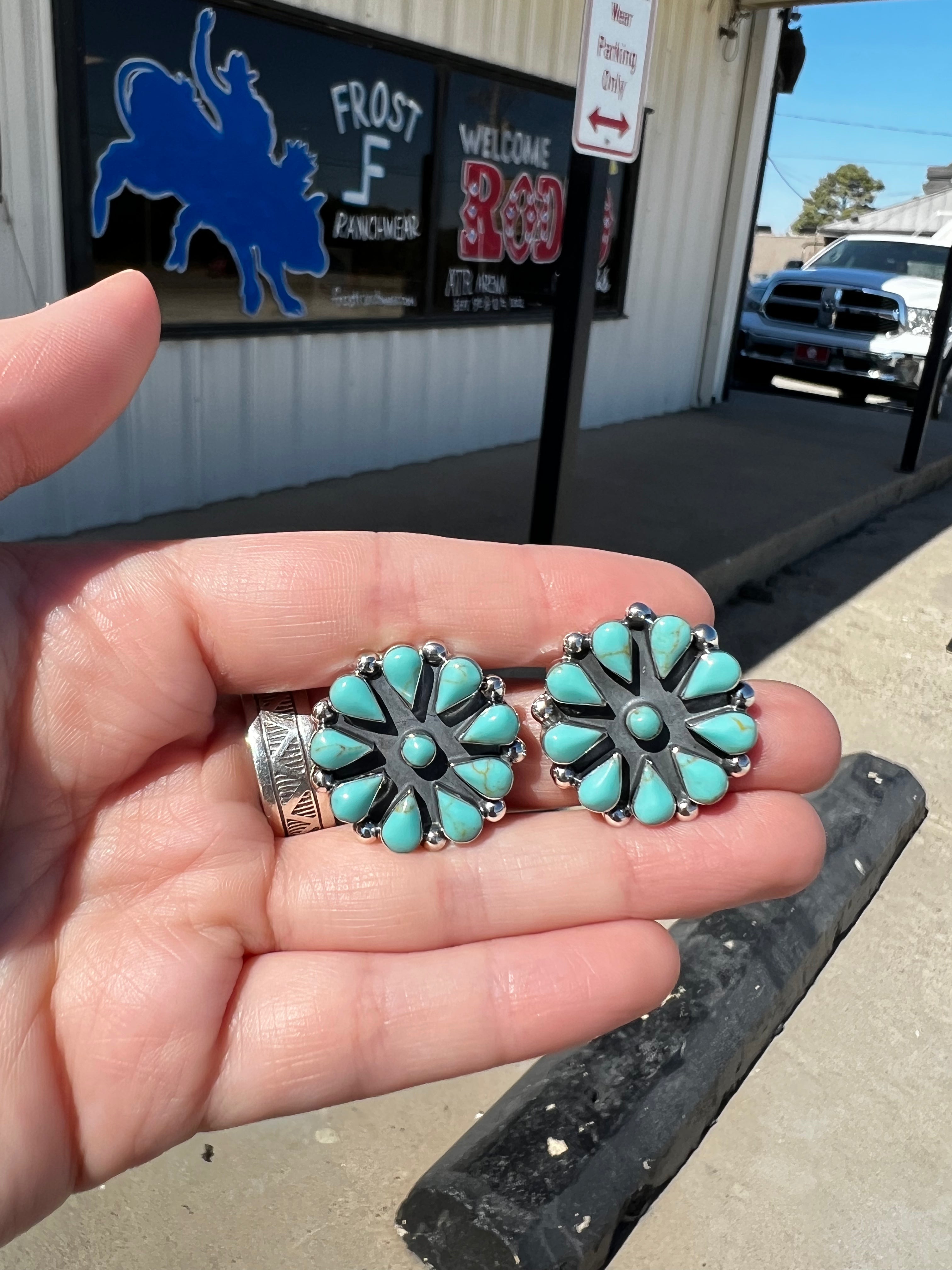 Howlite Circle Cluster Earrings