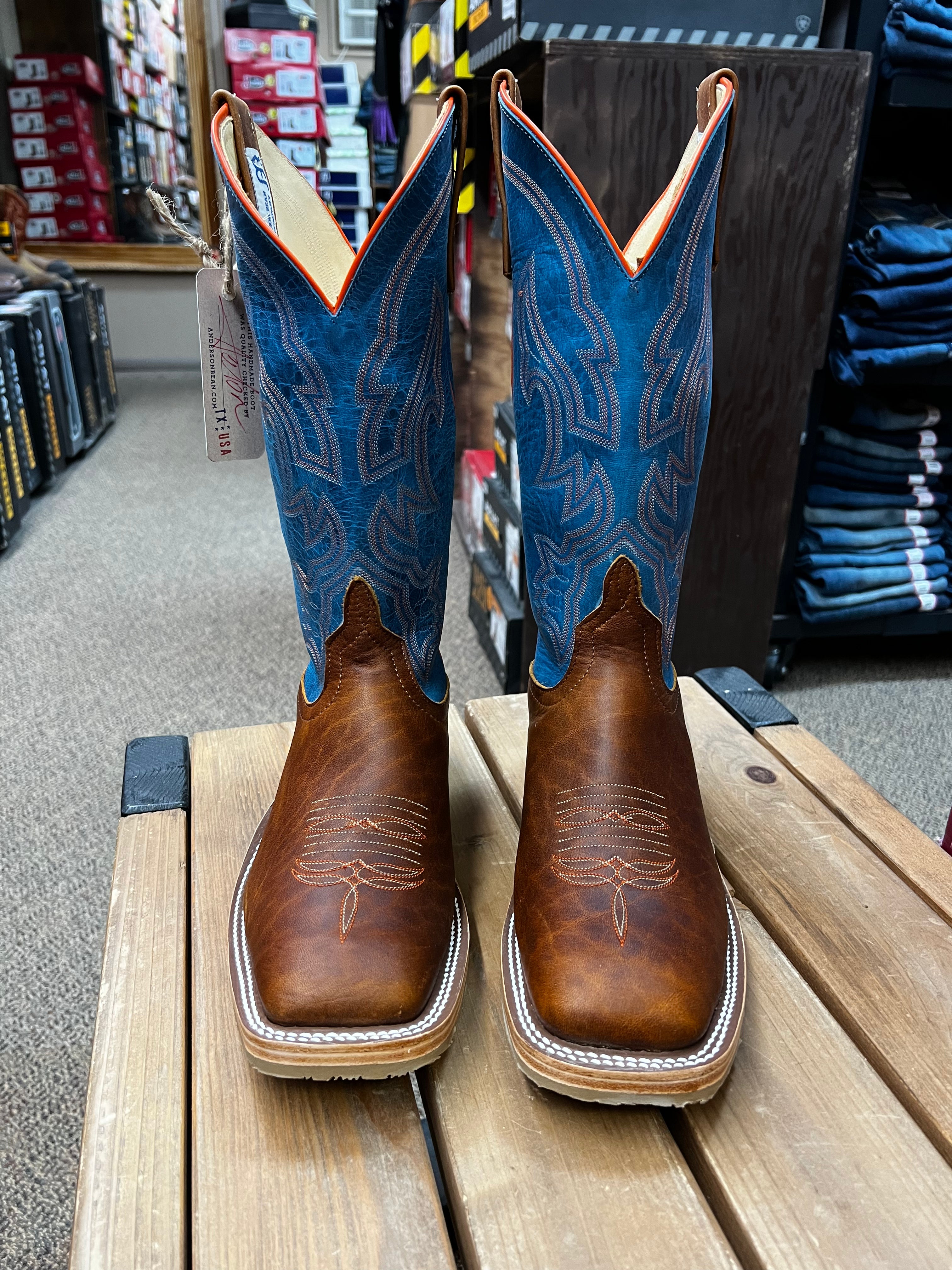 Men's Anderson Bean Danube Mad Dog Leather Briar Cowboy Boots (S3000)