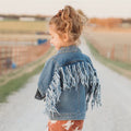 Girls Denim Fringe Jacket
