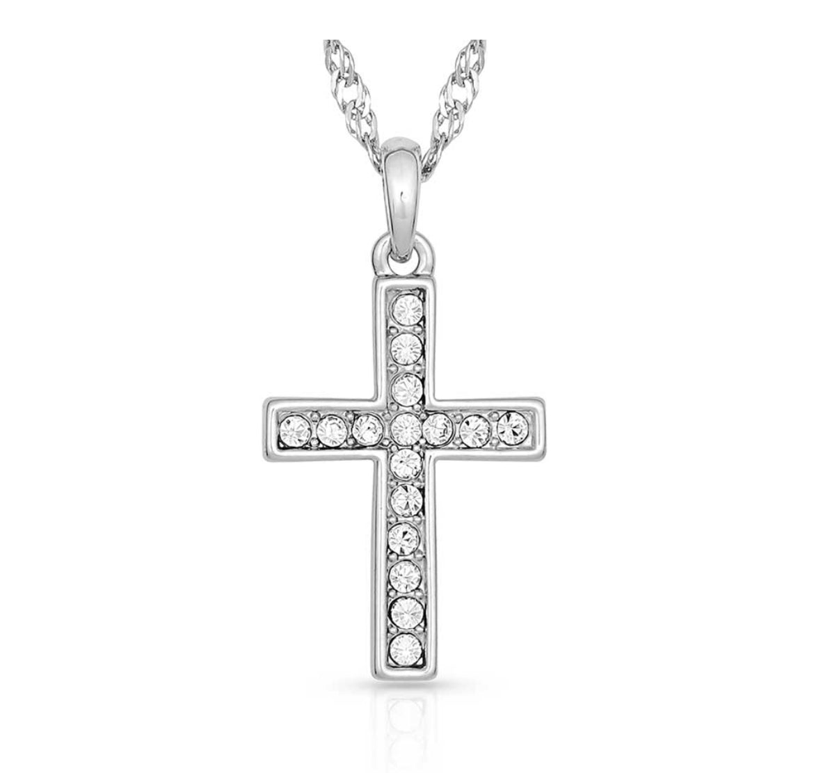 Montana Silversmiths Lined Cross Necklace