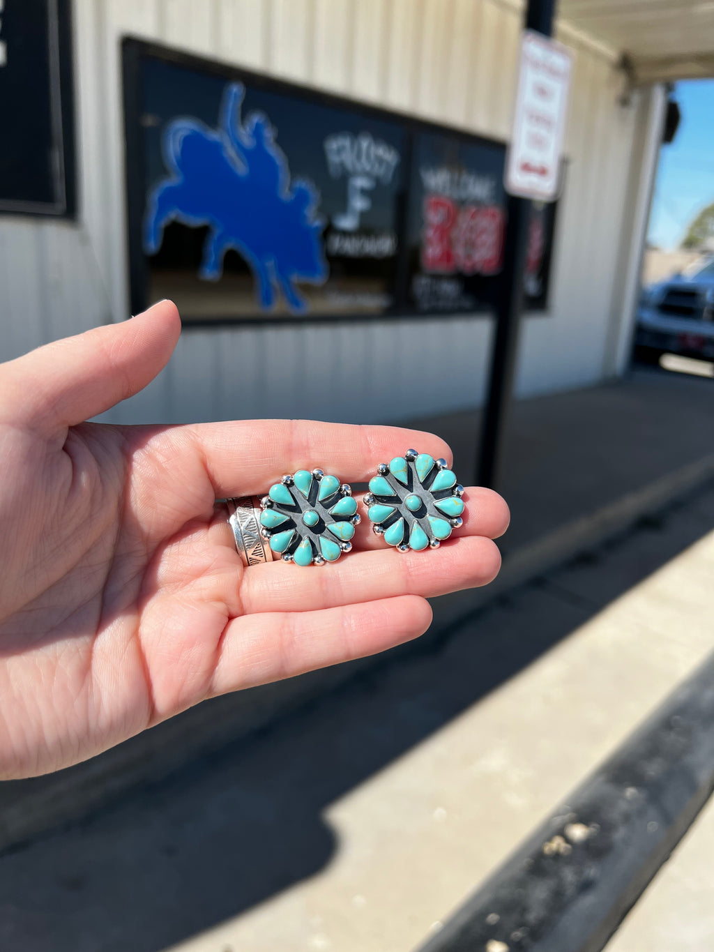 Howlite Circle Cluster Earrings