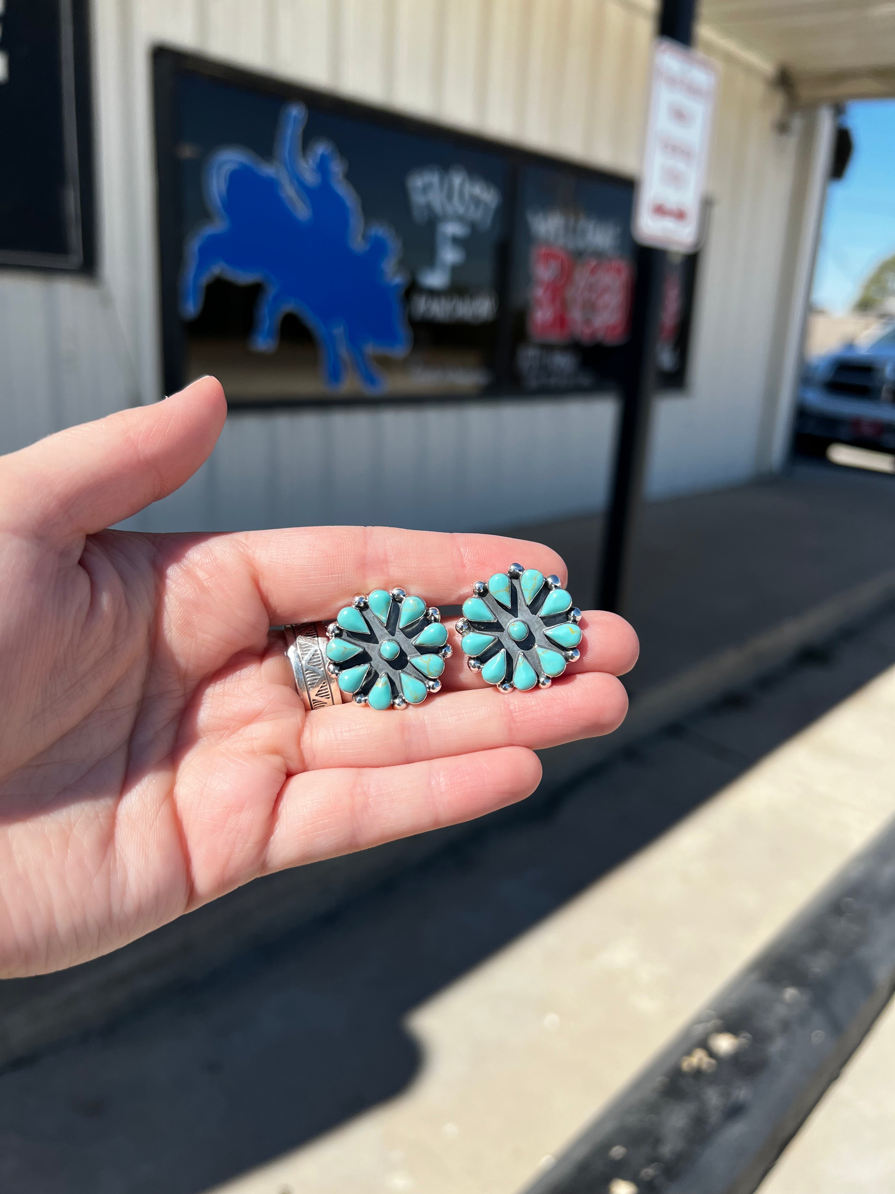 Howlite Circle Cluster Earrings