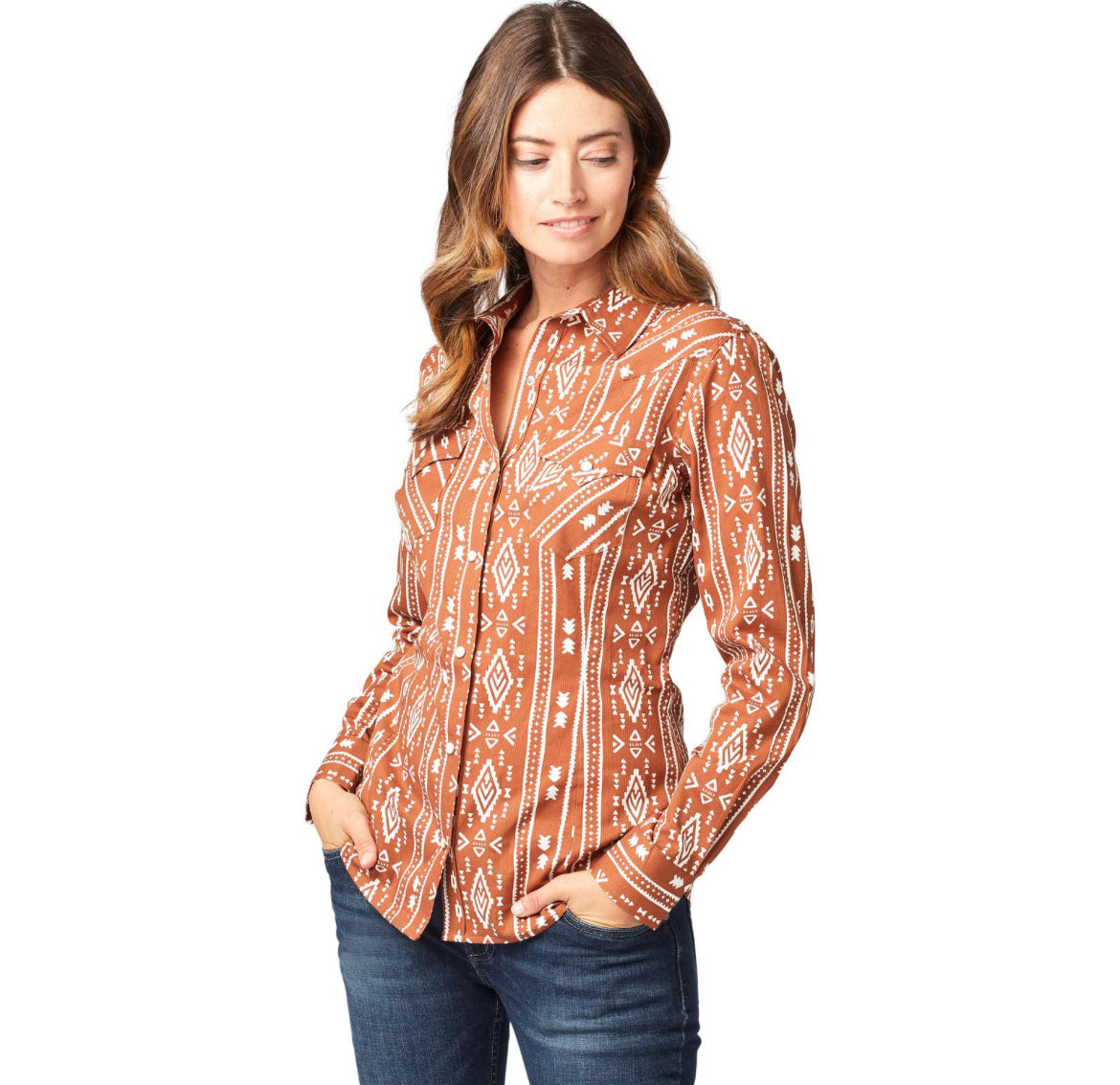 Women’s Wrangler® Retro® Americana Shirt - Tan (1222)