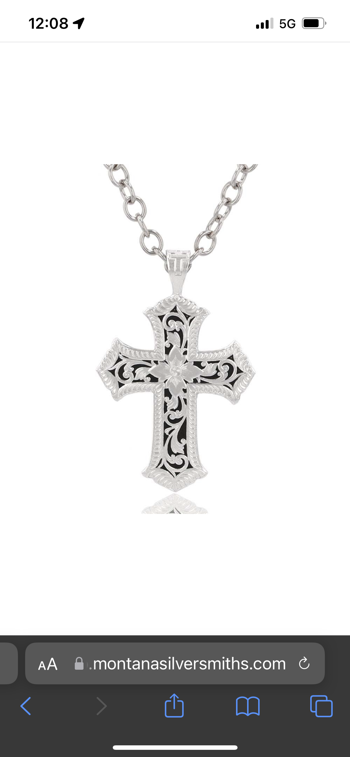 Montana Silversmiths Antiqued Floral Cross Necklace