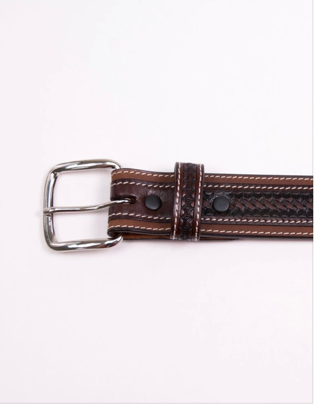 Cowboy Chrome KID'S BELT WITH HALF DIAMOND & BERRY CONCHOS & BASKET TOOLING (825)