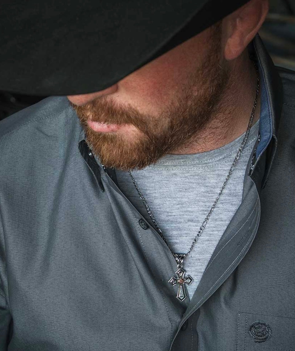 Antique Copper Diamond Cross (NC1161)