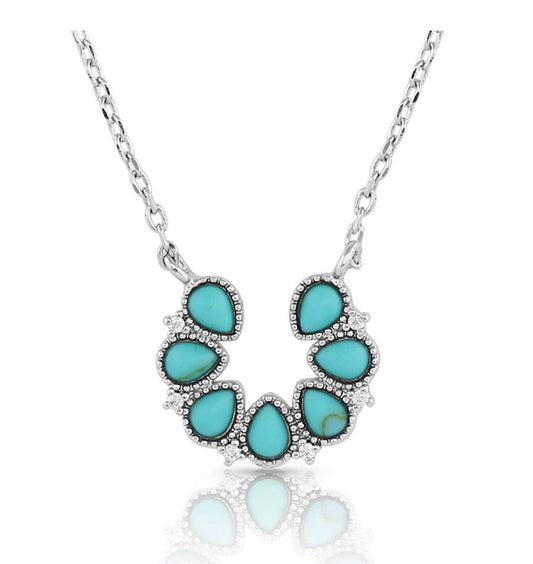 Lucky Seven Turquoise Horseshoe Necklace