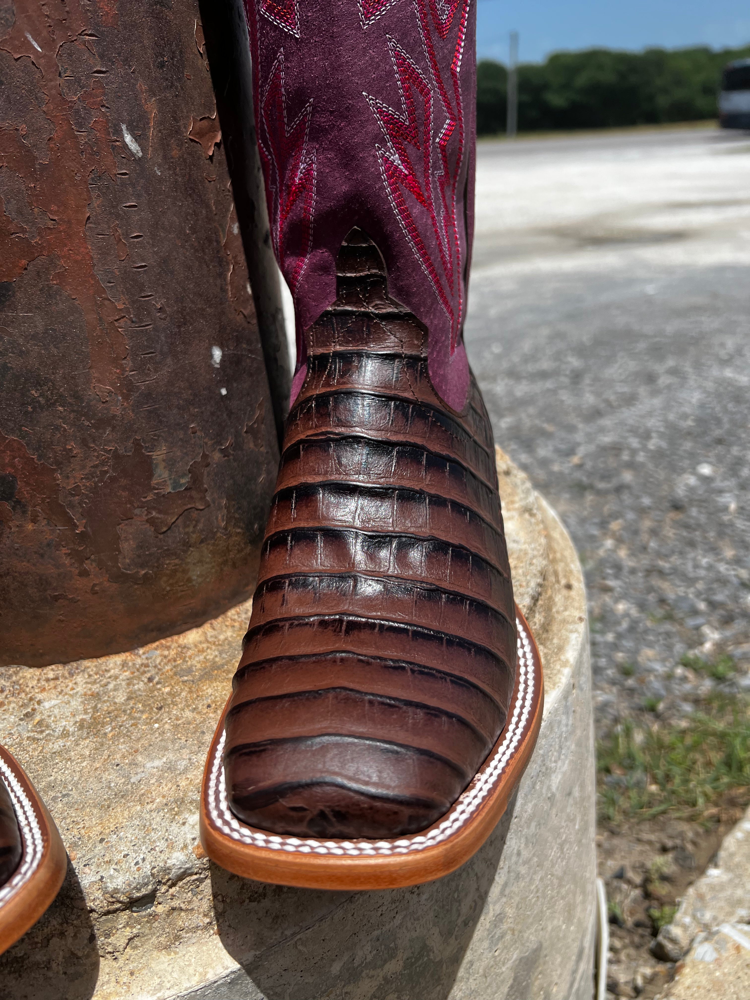 Macie Bean Chocolate Caiman Print Boots (M9172)