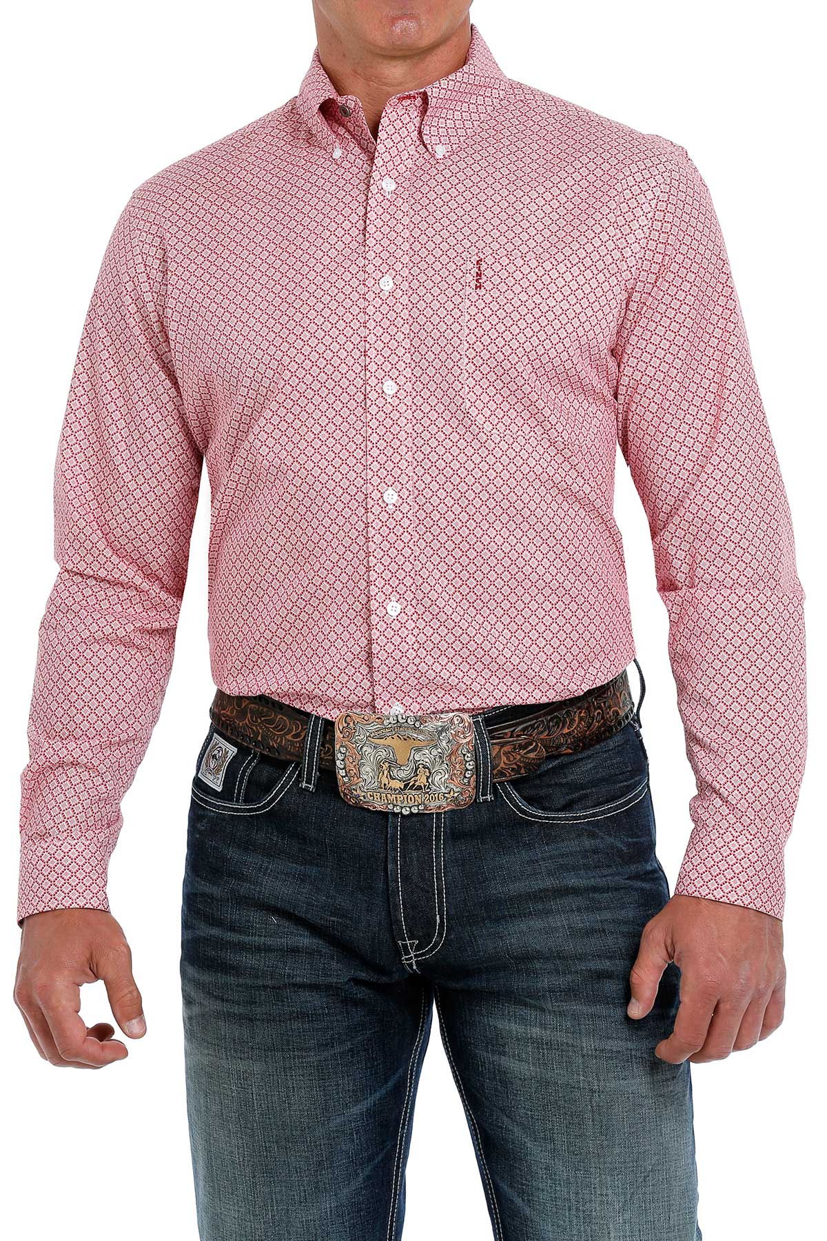 Cinch Modern Fit Red Patterned Shirt (7023)
