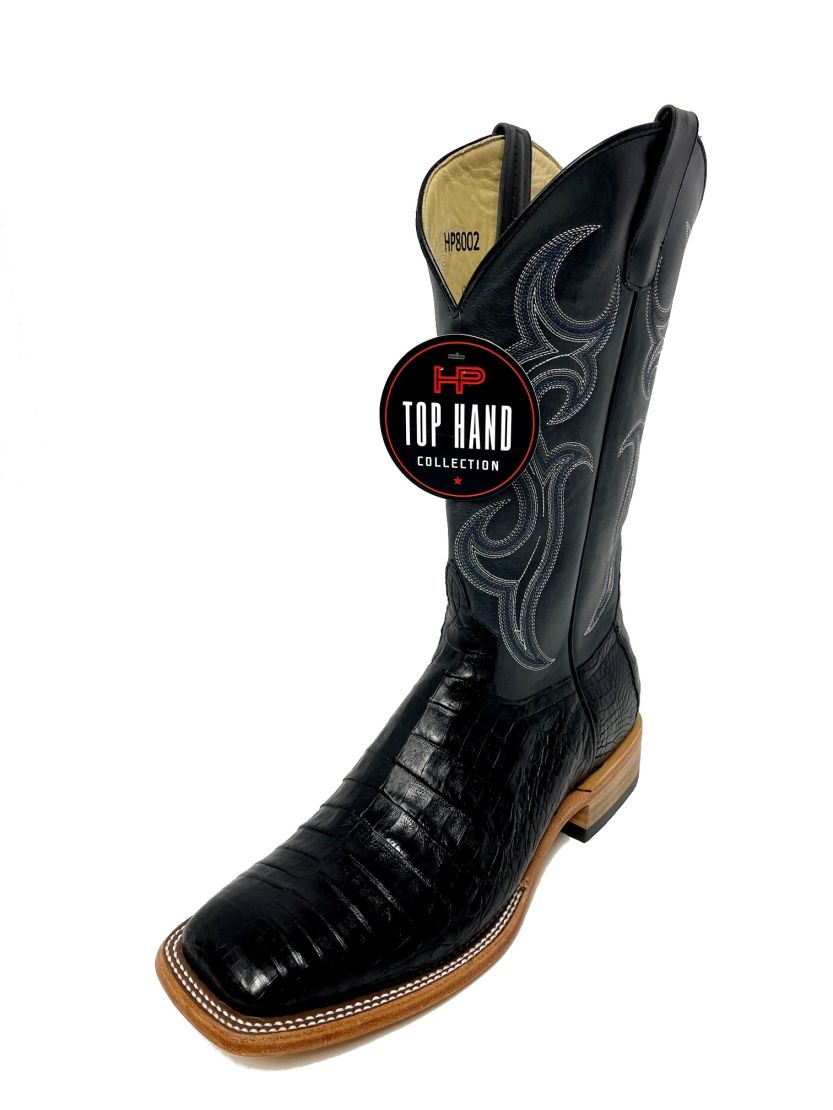 Horsepower Top Hand Black Caiman Belly Boots (HP8002)